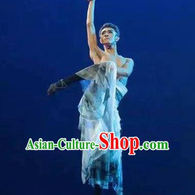 Chinese Traditional Dance Shuimo Gu He Clothing Classical Dance Stage Performance Costume for Men