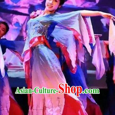 Misty Memories Chinese Classical Dance Stage Show Dress Traditional Folk Dance Costume for Women