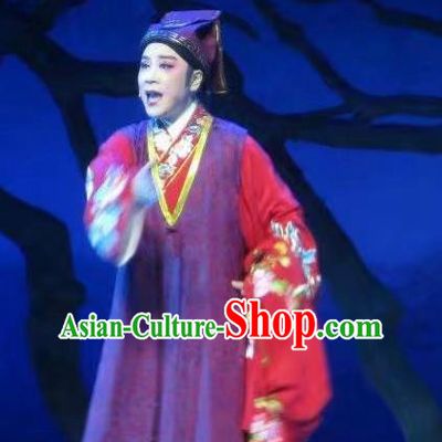 Chinese Yue Opera Xiaosheng Costumes and Headwear Shaoxing Opera Young Male Scholar Merchant Qian Youliang Apparels Garment