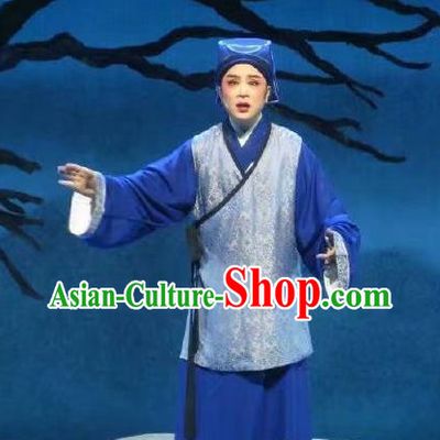 Chinese Yue Opera Merchant Qian Youliang Garment Costumes and Headwear Shaoxing Opera Xiaosheng Young Male Apparels