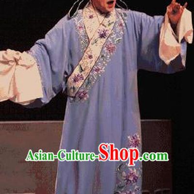 Chinese Kun Opera Hou Chaozong Purple Robe Apparels The Peach Blossom Fan Peking Opera Garment Young Male Costumes and Hat