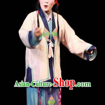 Chinese Yue Opera Teenager Zhang Jibao Costumes and Headwear Breeze Pavilion Shaoxing Opera Wa Wa Sheng Garment Apparels