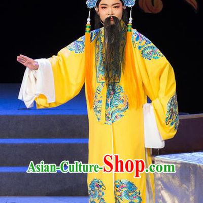 Palm Civet for Prince Chinese Yue Opera Elderly Male Costumes and Headwear Shaoxing Opera Song Zhenzong Ceremonial Robe Emperor Garment Apparels