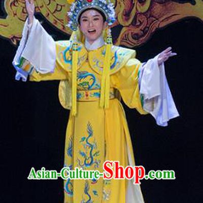 Chinese Yue Opera Xiaosheng Young Male Costumes and Headwear Shaoxing Opera Palm Civet for Prince Garment Apparels Emperor Embroidered Robe