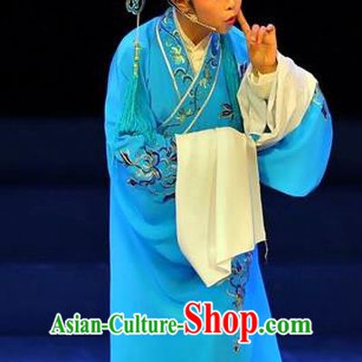 Chinese Yue Opera Scholar Young Male Costumes and Headwear Baiyue Pavilion Shaoxing Opera Xiaosheng Jiang Shilong Apparels Garment