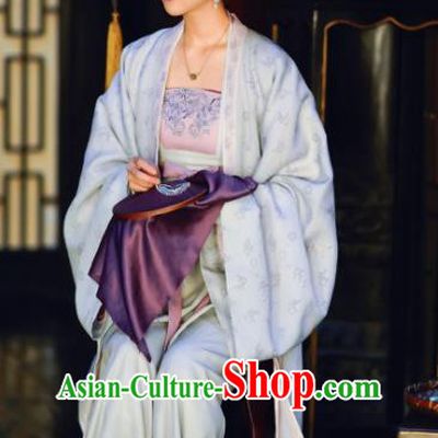 Chinese Ancient Song Dynasty Imperial Consort Miao Historical Costumes Garment and Headpiece Drama Serenade of Peaceful Joy Court Lady Dress Apparels