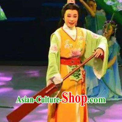 Chinese Yue Opera Scholar Lu Yong Mo Chou Nv Costumes and Headwear Shaoxing Opera Xiaosheng Young Male Garment Apparels