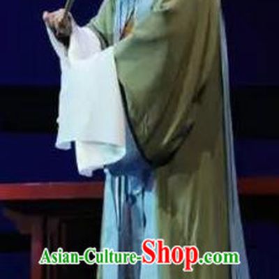 Chinese Yue Opera Elderly Male Garment Costumes and Headwear Shaoxing Opera Mo Chou Nv Laosheng Old Man Apparels