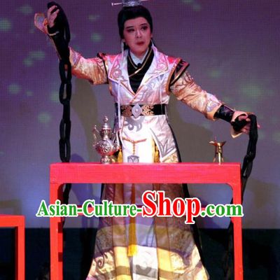 Chinese Yue Opera Wusheng Garment and Headwear Intoxicating Night at the Barracks Shaoxing Opera Young Male Apparels Costumes
