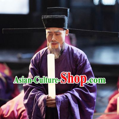 Chinese Ancient Hanfu Garment Clothing and Hat Drama Serenade of Peaceful Joy Song Dynasty Official Historical Costumes
