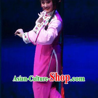 Chinese Shaoxing Opera Young Female Jiujin Girl Dress and Headpieces Yue Opera Xiaodan Garment Country Lady Apparels Costumes