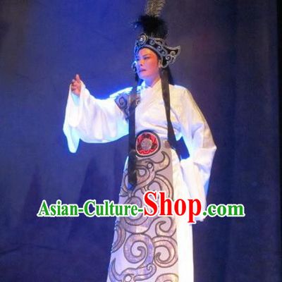 Chinese Yue Opera Young Man Costumes and Headwear Da Mo Li Ge Shaoxing Opera Wusheng Takefu Zhangsun Sheng Garment Apparels