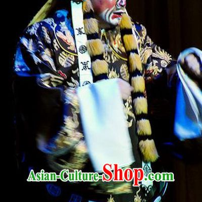 Chinese Classical Kun Opera Elderly Male Apparels Princess Baihua Peking Opera Painted Face Role Official Costumes and Headwear