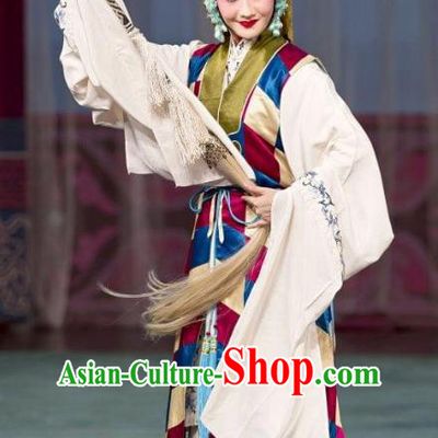 The Autumn River Chinese Beijing Opera Hua Tan Costumes Peking Opera Garment Taoist Nun Female Apparels and Headdress