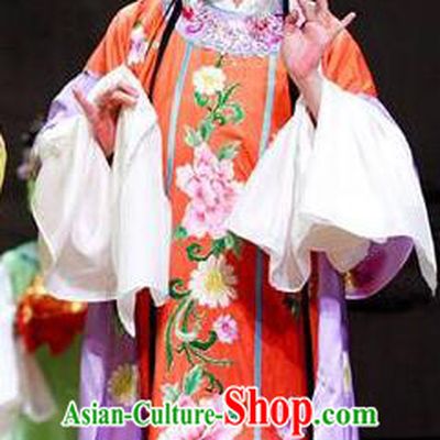 Chinese Kun Opera Palace Maid Red Dress The Palace of Eternal Youth Costumes Peking Opera Hua Tan Apparels Garment and Hair Ornaments