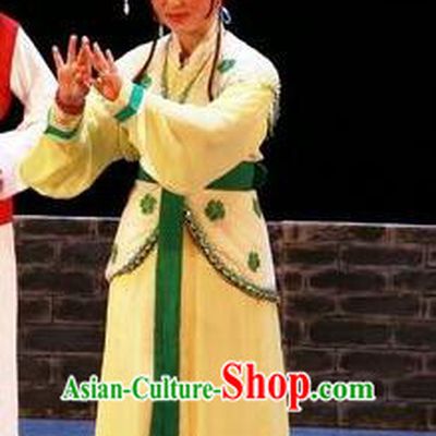 Chinese Shaoxing Opera Hua Tan Yellow Dress Apparels Yue Opera The Peacocks Fly To The Southeast Costumes Liu Lanzhi Garment and Headpieces