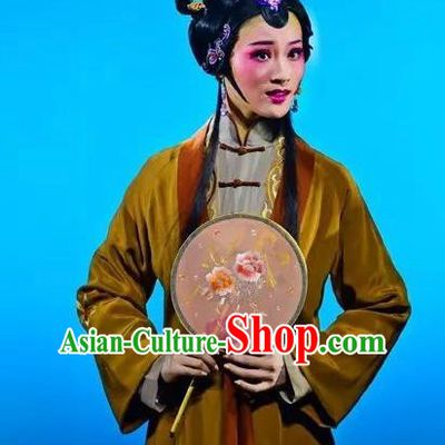 Chinese Shaoxing Opera Hua Tan Dress Costumes and Headpieces Xiao Xiao Chun Yu Yue Opera Young Mistress Yu Wen Apparels Garment