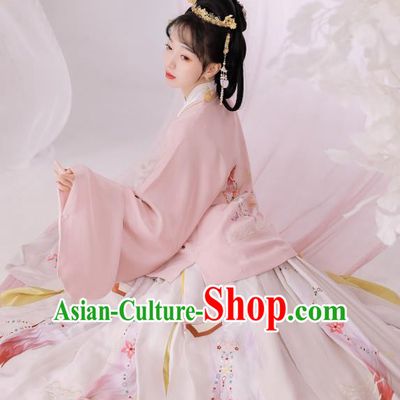 Traditional Chinese Ming Dynasty Rich Female Hanfu Dress Ancient Court Lady Historical Costumes Embroidered Garment