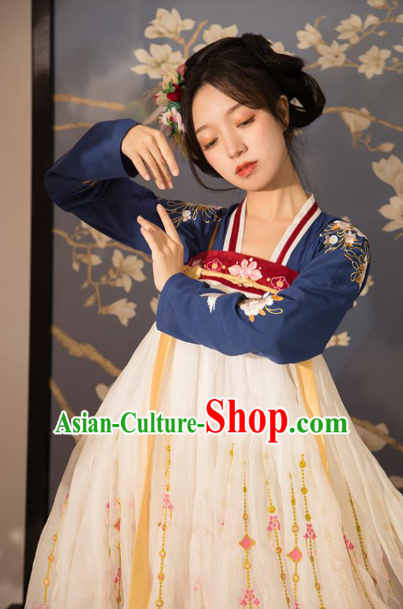 Chinese Ancient Embroidered Hanfu Dress Court Lady Historical Costumes Traditional Tang Dynasty Garment Chinese Ancient Embroidered Hanfu Dress Court Lady Historical Costumes Traditional Tang Dynasty Garment