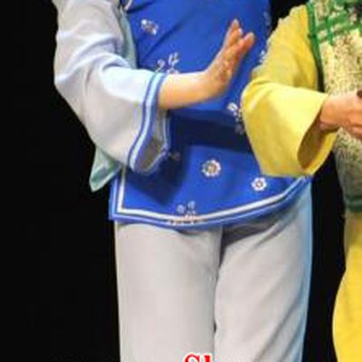 Chinese Shaoxing Opera Country Woman Garment and Headpieces Sister Yuqing Yue Opera Actress Apparels Dress Costumes