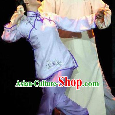 Chinese Shaoxing Opera Hua Tan Garment Costumes and Headpieces Sister Yuqing Yue Opera Country Woman Actress Apparels Dress