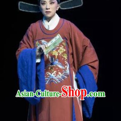 Chinese Yue Opera Young Male Wang Yangming Costumes and Headwear Shaoxing Opera Xiaosheng Garment Apparels Official Embroidered Robe