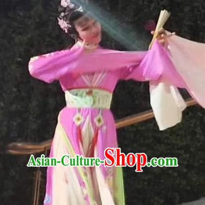 Chinese Shaoxing Opera Actress Water Sleeve Dress Costumes and Headpieces Wu Yi Lane Yue Opera Xiao Dan Garment Apparels