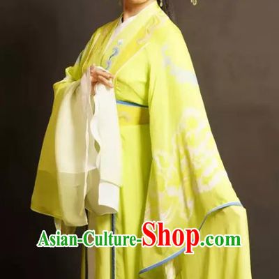 Chinese Shaoxing Opera Young Mistress Xi Daomao Yellow Dress Costumes and Headpieces Wu Yi Lane Yue Opera Hua Tan Actress Apparels Garment