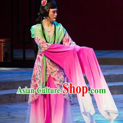 Chinese Shaoxing Opera Hua Tan Actress Rosy Dress Ren Heart Medicine Costumes and Headpieces Yue Opera Apparels Young Female Garment