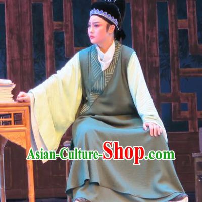 Chinese Yue Opera Physician Costumes and Headwear Ren Heart Medicine Shaoxing Opera Young Male Xiaosheng Apparels Niche Garment