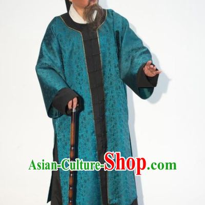 Chinese Yue Opera Laosheng Apparels and Headwear Ren Heart Medicine Old Man Garment Shaoxing Opera Elderly Male Costumes