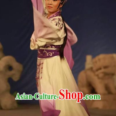 Chinese Shaoxing Opera Huadan Bai Suzhen Garment Costumes and Headpieces Legend of White Snake Yue Opera Young Lady Dress Apparels