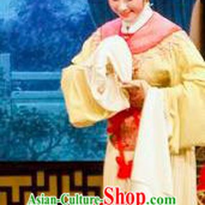 Chinese Shaoxing Opera Huadan Young Lady Dress Apparels Costumes and Hair Accessories Yue Opera Hua Zhong Jun Zi Actress Garment