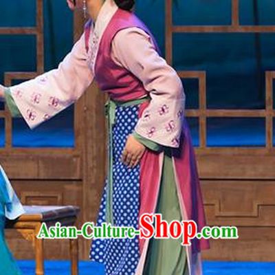 Chinese Shaoxing Opera Ren Heart Medicine Young Mistress Dress Costumes and Headpieces Yue Opera Actress Country Woman Apparels Garment