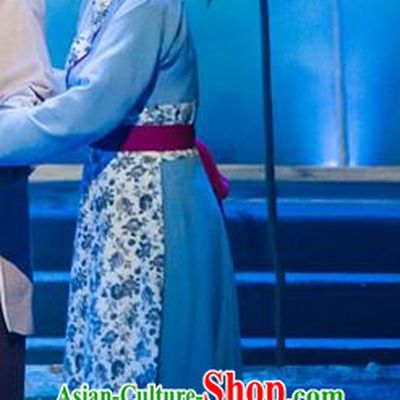 Chinese Shaoxing Opera Country Woman Ren Heart Medicine Dress Costumes and Headpieces Yue Opera Actress Apparels Young Mistress Garment