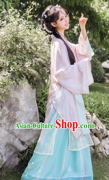 Chinese Ancient Song Dynasty Embroidered Hanfu Dress Noble Lady Historical Costumes Traditional Garment