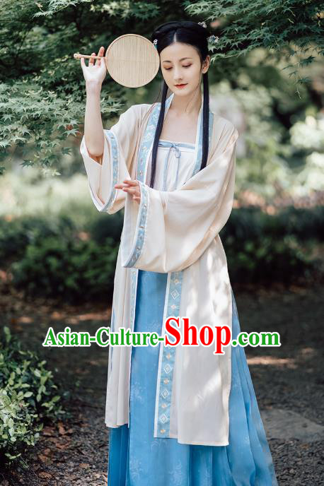Chinese Traditional Song Dynasty Historical Costumes Ancient Young Lady Embroidered Hanfu Dress Garment Chinese Traditional Song Dynasty Historical Costumes Ancient Young Lady Embroidered Hanfu Dress Garment