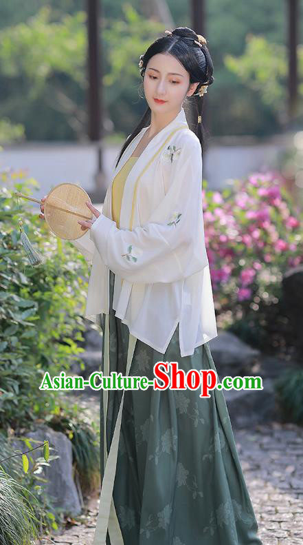Chinese Traditional Song Dynasty Young Lady Embroidered Hanfu Dress Ancient Garment Historical Costumes Chinese Traditional Song Dynasty Young Lady Embroidered Hanfu Dress Ancient Garment Historical Costumes
