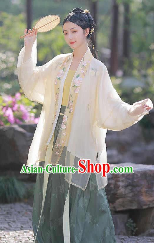 Chinese Traditional Song Dynasty Young Lady Embroidered Hanfu Dress Ancient Garment Historical Costumes Chinese Traditional Song Dynasty Young Lady Embroidered Hanfu Dress Ancient Garment Historical Costumes