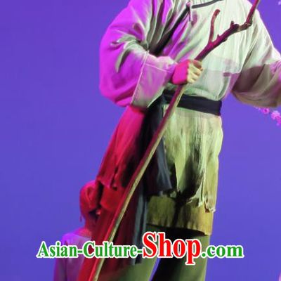 Wu Gu Niang Chinese Yue Opera Poor Pauper Garment and Headwear Shaoxing Opera Young Man Xu Atian Apparels Costumes