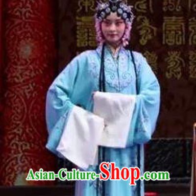 Chinese Shaoxing Opera Hua Tan Dress Costumes and Headdress Bai Sui Gua Shuai Yue Opera Young Female Garment Apparels