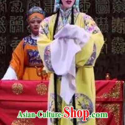 Chinese Shaoxing Opera Actress Dress Costumes and Headdress Bai Sui Gua Shuai Yue Opera Hua Tan Young Female Garment Apparels