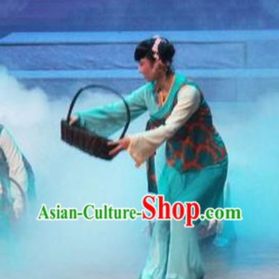 Chinese Shaoxing Opera Xiaodan Dress Costumes and Headpieces Qiong Nu Yu Tiao Lang Yue Opera Young Lady Garment Apparels