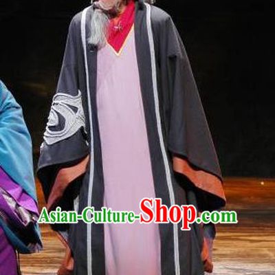 The Orphan of Zhao Chinese Yue Opera Laosheng Garment and Headwear Shaoxing Opera Elderly Male Apparels Costumes