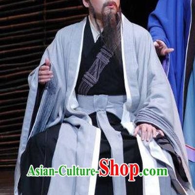 The Orphan of Zhao Chinese Yue Opera Minister Cheng Ying Garment Costumes and Headwear Shaoxing Opera Elderly Male Apparels