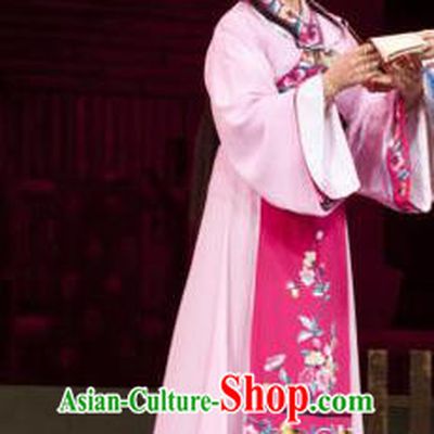 Chinese Shaoxing Opera Young Female Pink Dress Apparels and Headpieces Huang Dao Po Yue Opera Woman Weaver Garment Costumes