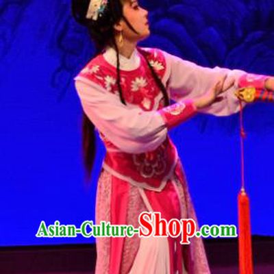 Chinese Shaoxing Opera Martial Girl Pai Yin Costumes and Headdress Yue Opera Mrs Dayi Actress Young Lady Purple Dress Garment Apparels