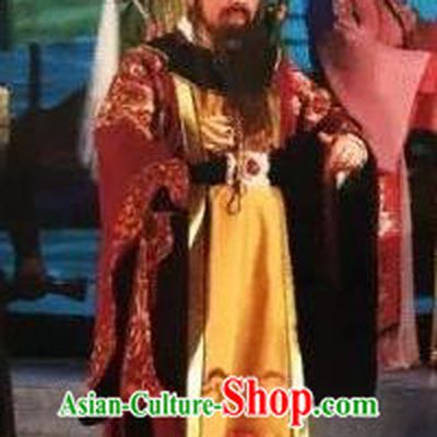 Xu Fu Dong Du Chinese Yue Opera Laosheng Elderly Male Costumes and Headwear Shaoxing Opera First Emperor of Qin Garment Apparels