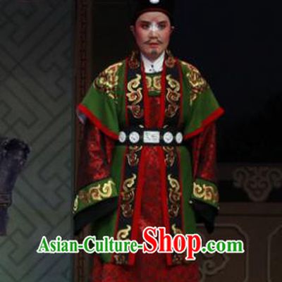 Chinese Yue Opera Clown Chun Cao Apparels Costumes and Headwear Shaoxing Opera Chou Role Garment