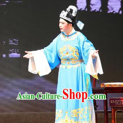 Chinese Yue Opera Xiaosheng Qing Jian Fan Ying Apparels and Headwear Shaoxing Opera Young Male Costumes Official Garment